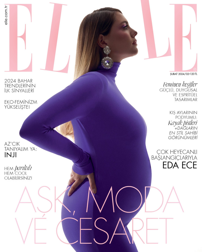 Eda Ece featured on the Elle Turkey cover from February 2024