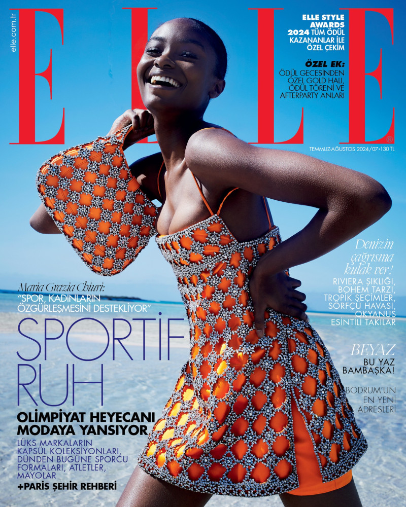 Skyyla Williams featured on the Elle Turkey cover from July 2024