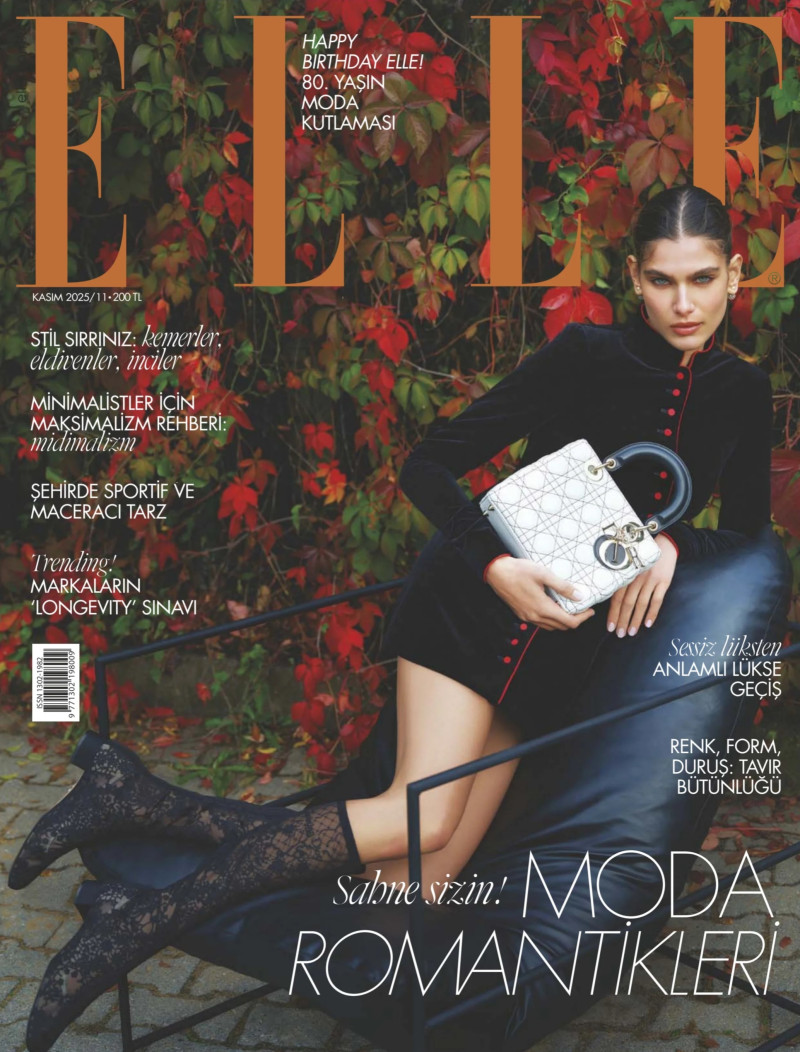 Anthi Fakidari featured on the Elle Turkey cover from November 2025