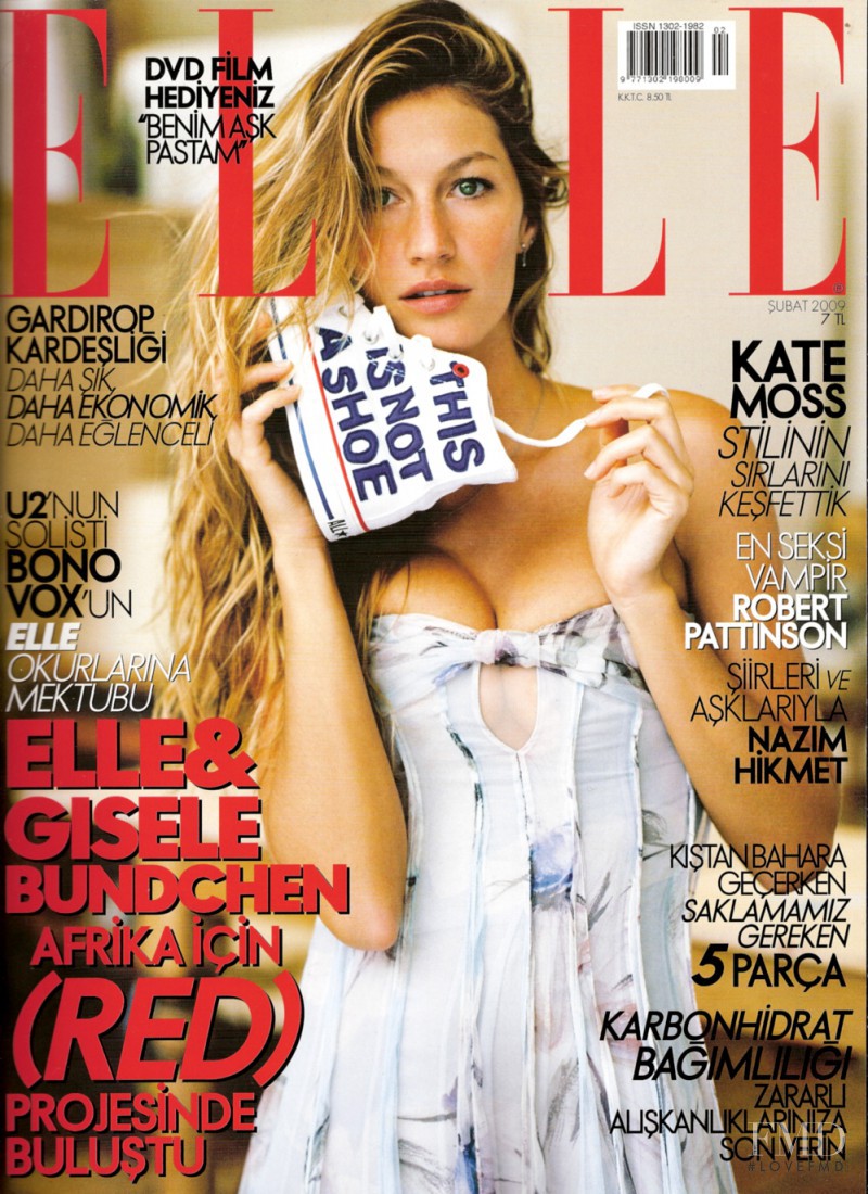 Gisele Bundchen featured on the Elle Turkey cover from February 2009