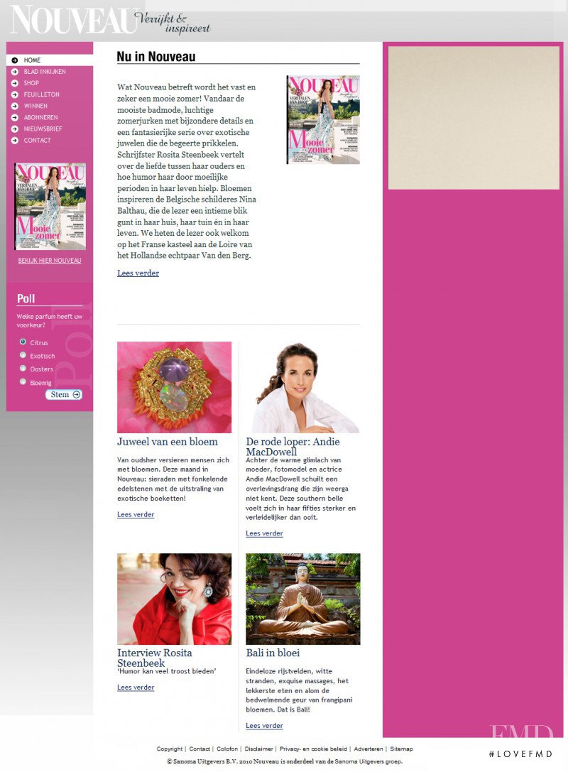  featured on the Nouveau.nl screen from April 2010