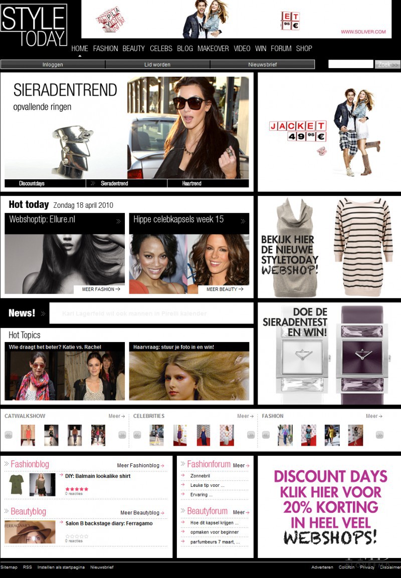  featured on the Styletoday.nl screen from April 2010