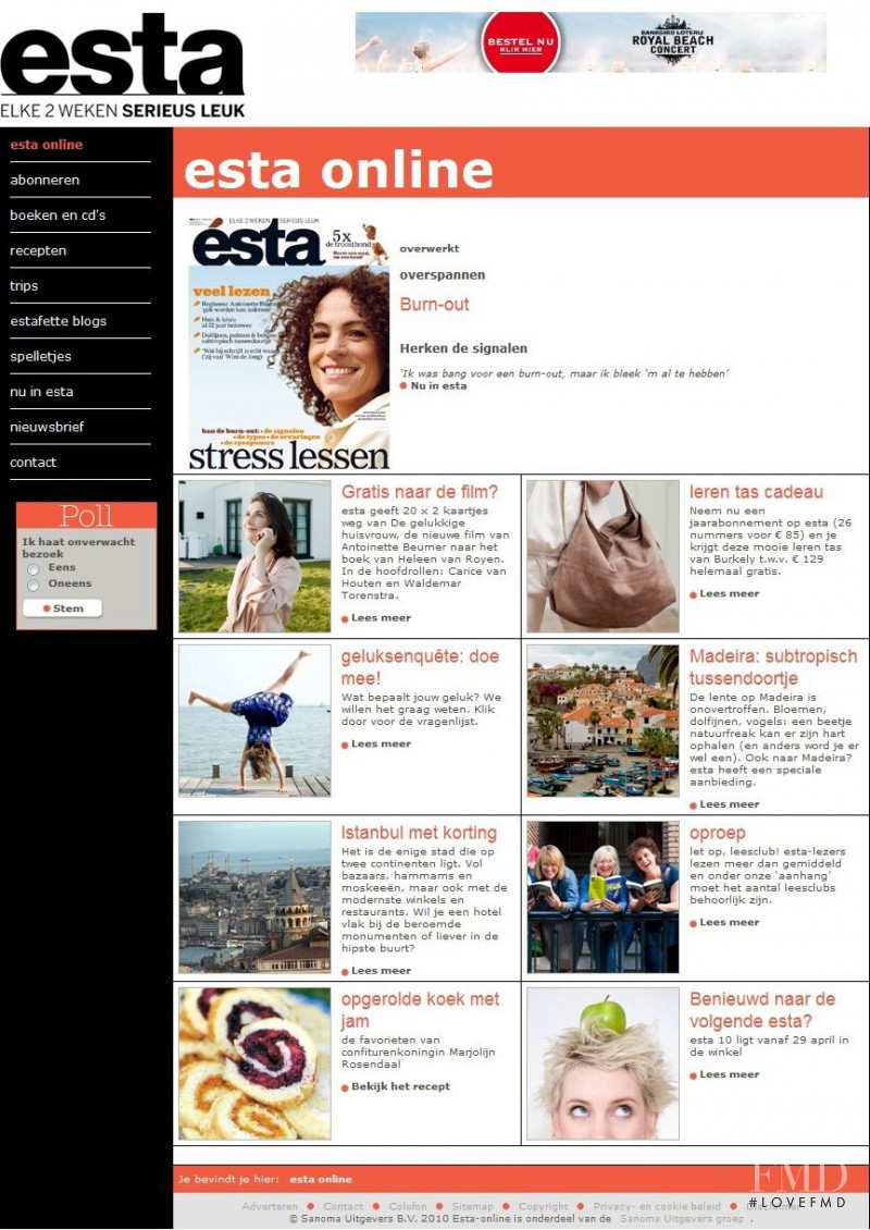  featured on the esta-online.nl screen from April 2010