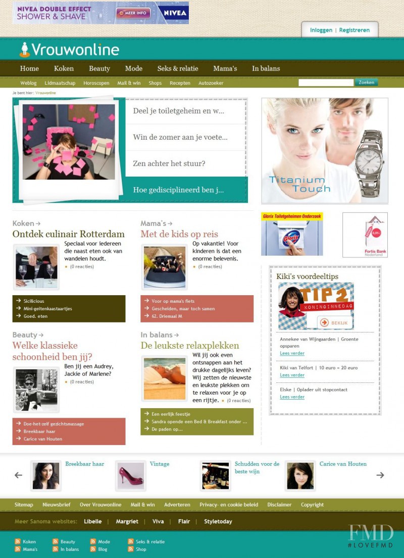  featured on the Vrouwonline.nl screen from April 2010
