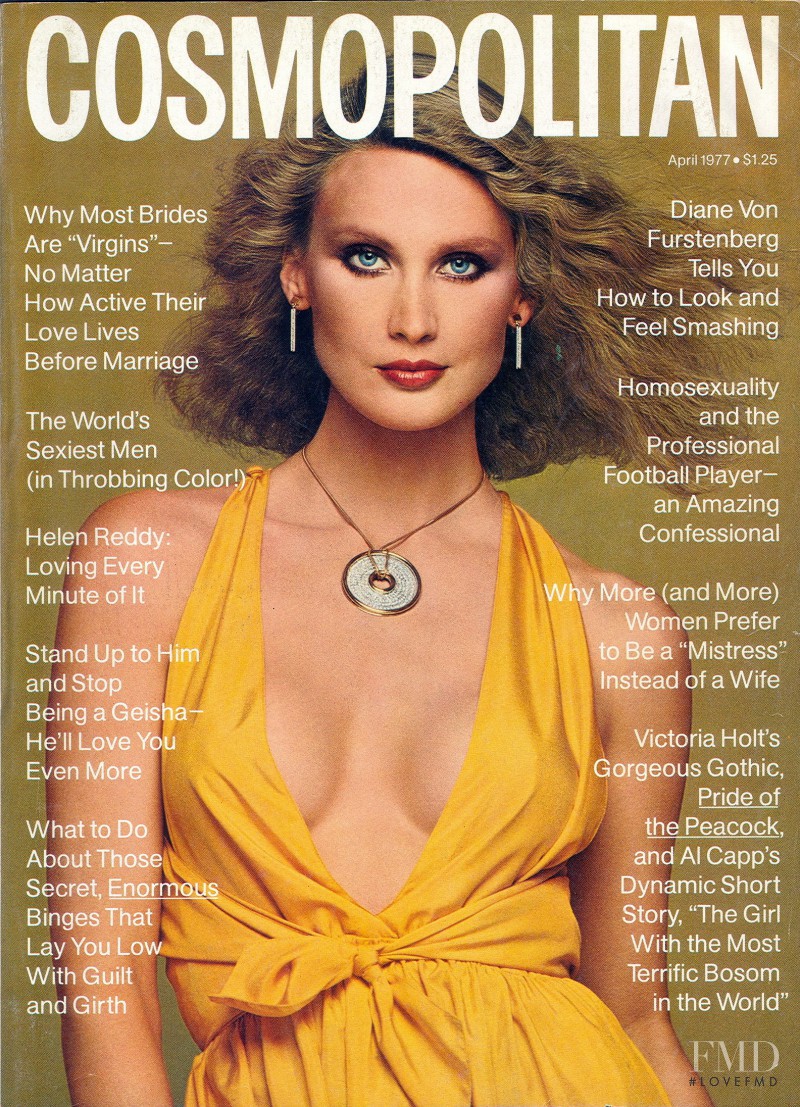 Kathy Speirs featured on the Cosmopolitan USA cover from April 1977