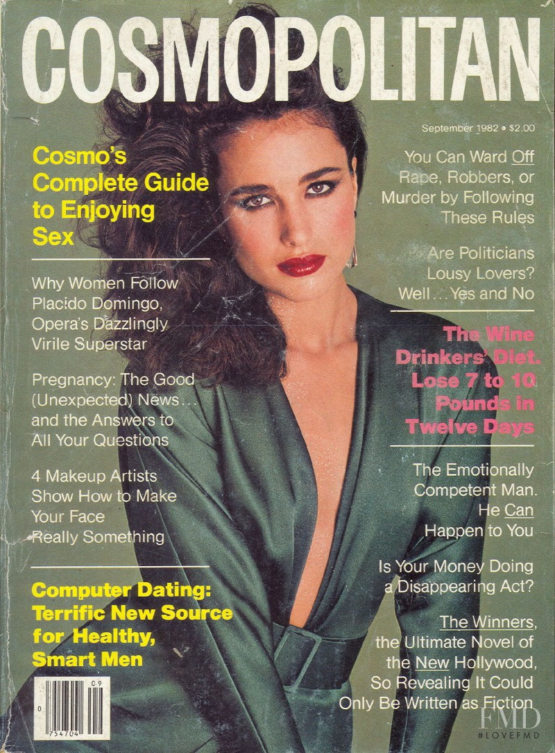 Andie MacDowell featured on the Cosmopolitan USA cover from September 1982