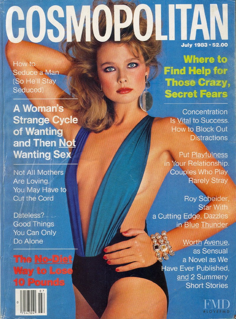 Nancy DeWeir featured on the Cosmopolitan USA cover from July 1983