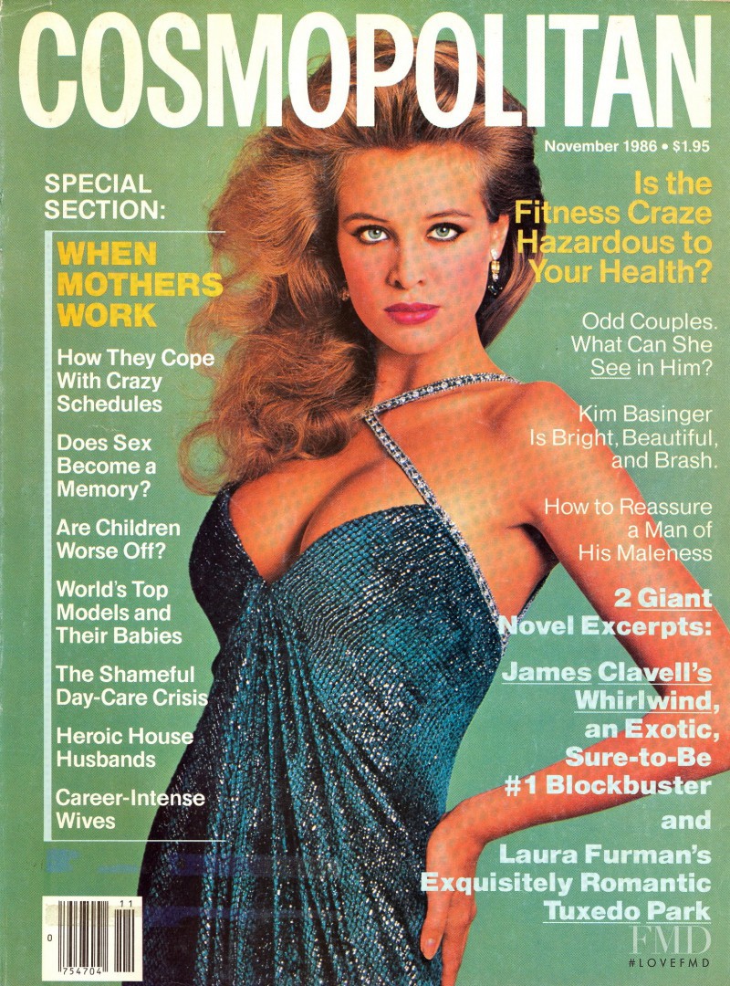 Frederique van der Wal featured on the Cosmopolitan USA cover from November 1986