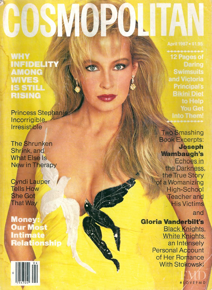 Estelle Hallyday (Lefebure) featured on the Cosmopolitan USA cover from April 1987