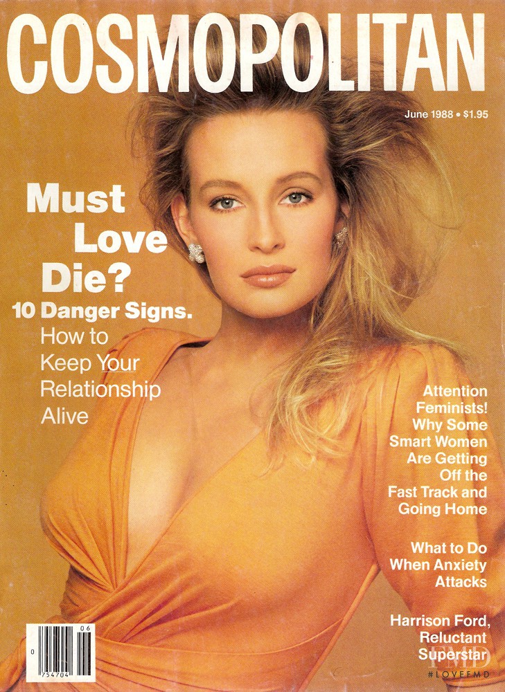 Estelle Hallyday (Lefebure) featured on the Cosmopolitan USA cover from June 1988