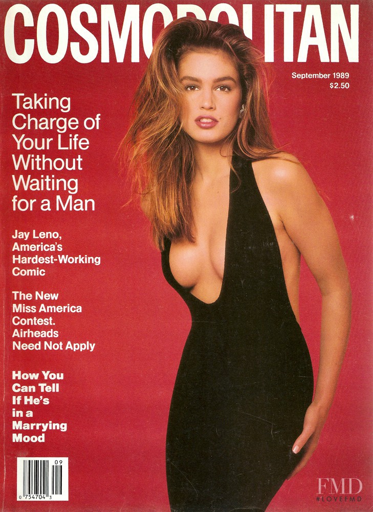 Cindy Crawford featured on the Cosmopolitan USA cover from September 1989