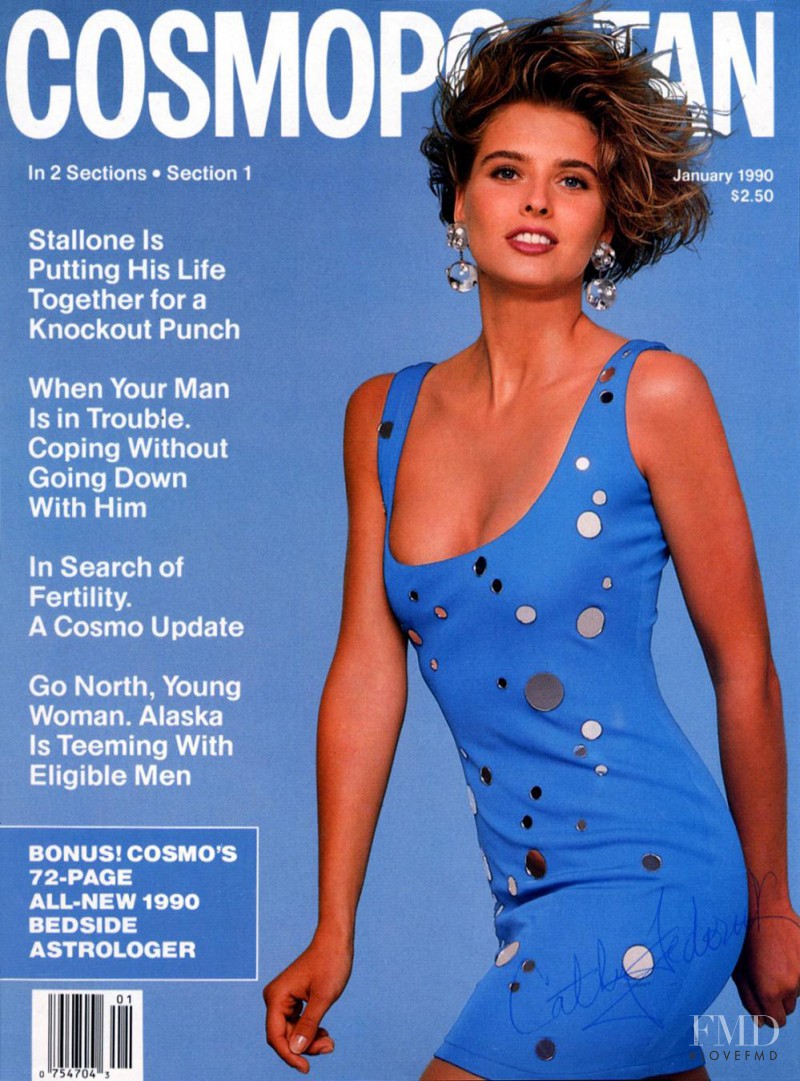 Cathy Fedoruk featured on the Cosmopolitan USA cover from January 1990