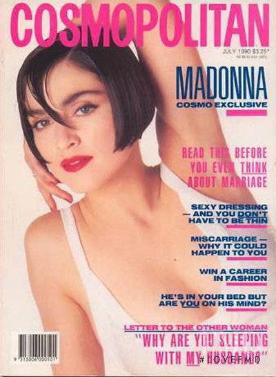 Madonna featured on the Cosmopolitan USA cover from July 1990