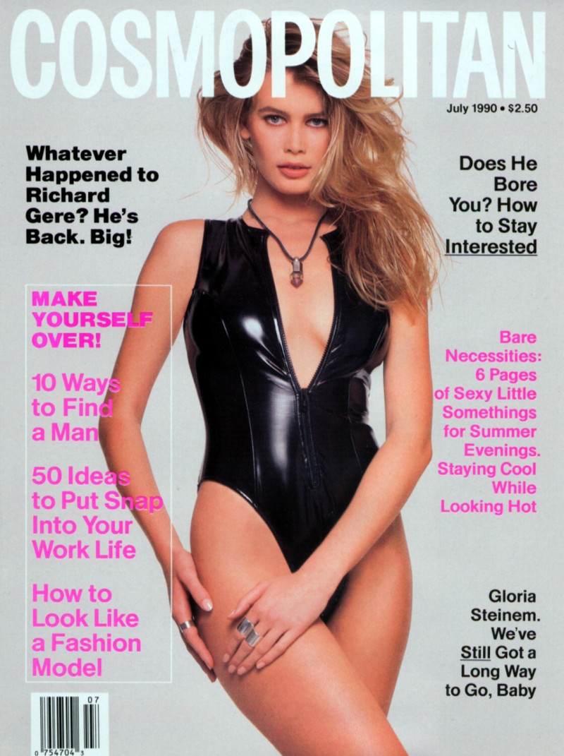 Claudia Schiffer featured on the Cosmopolitan USA cover from July 1990