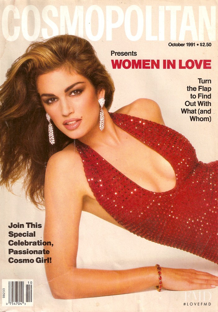 Cindy Crawford featured on the Cosmopolitan USA cover from October 1991