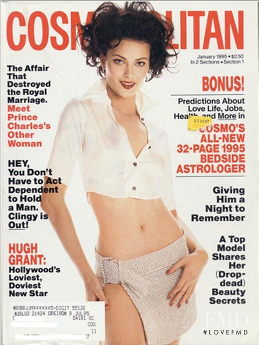 Shalom Harlow featured on the Cosmopolitan USA cover from January 1995