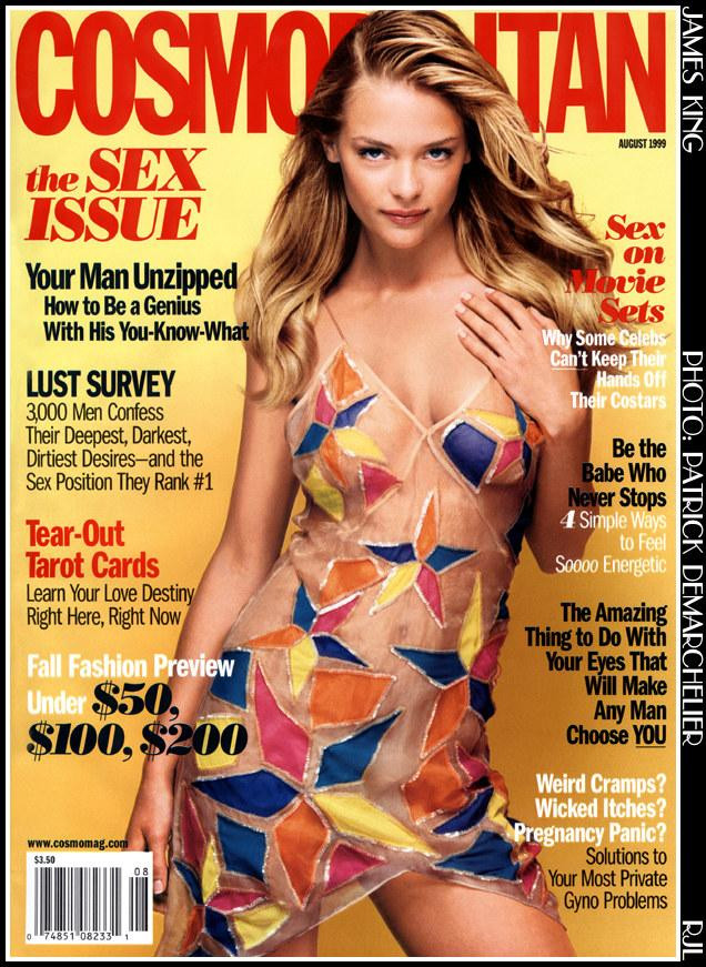 James Jaime King featured on the Cosmopolitan USA cover from August 1999