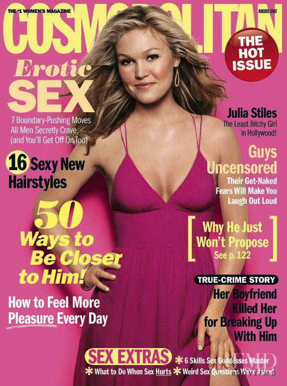 Julia Stiles featured on the Cosmopolitan USA cover from August 2007
