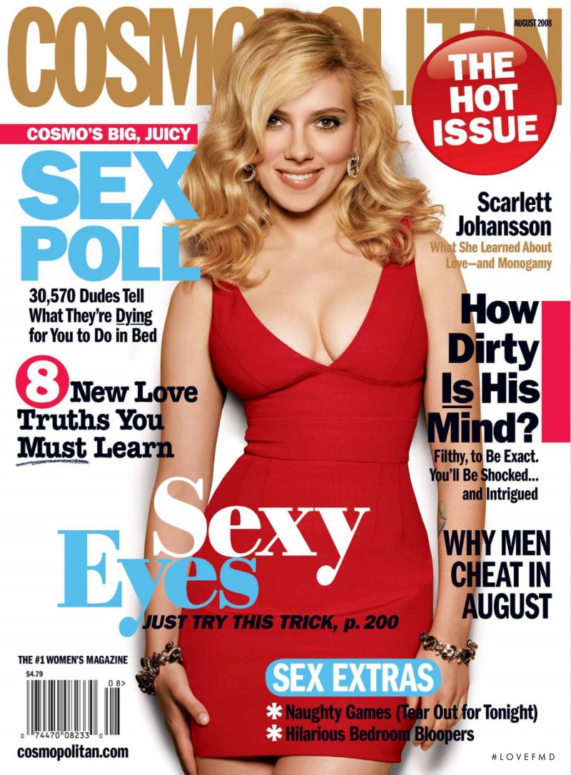 Scarlett Johansson featured on the Cosmopolitan USA cover from August 2008