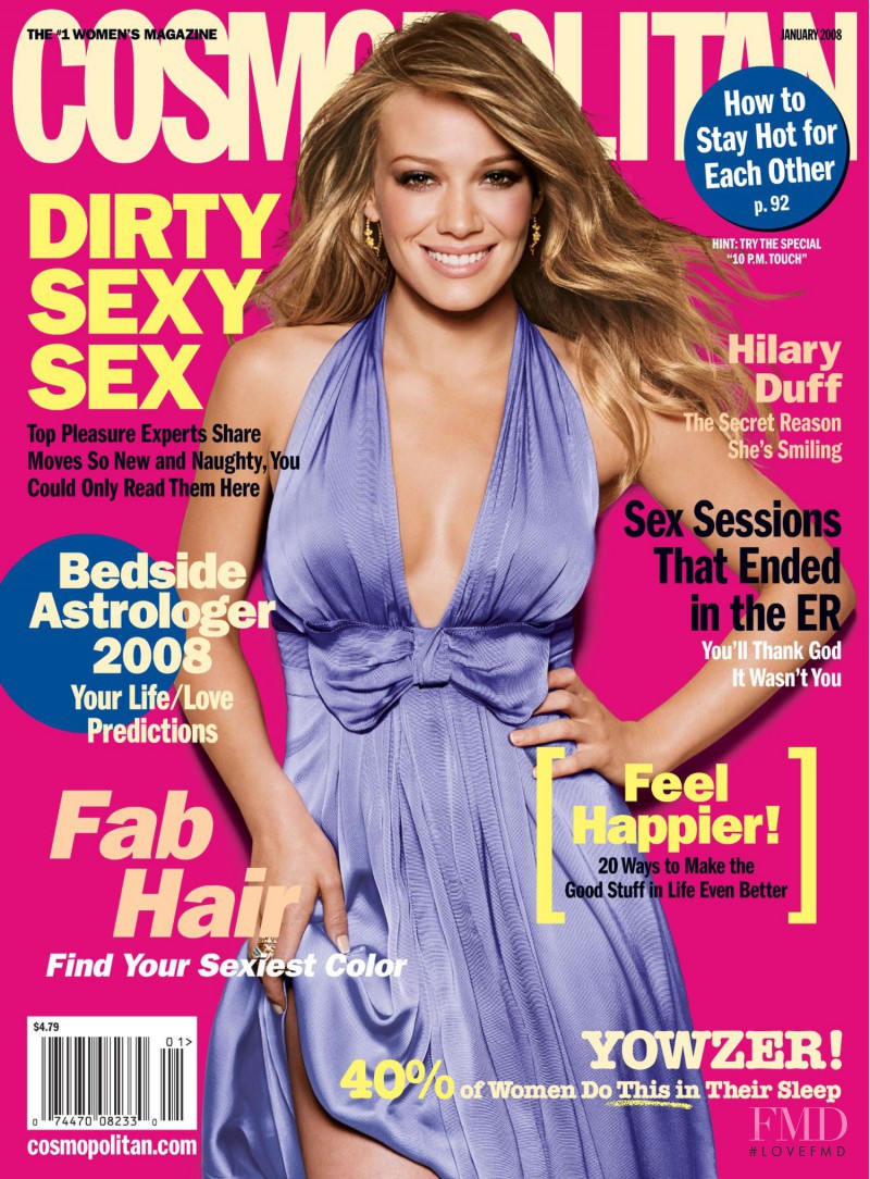 Hilary Duff featured on the Cosmopolitan USA cover from January 2008