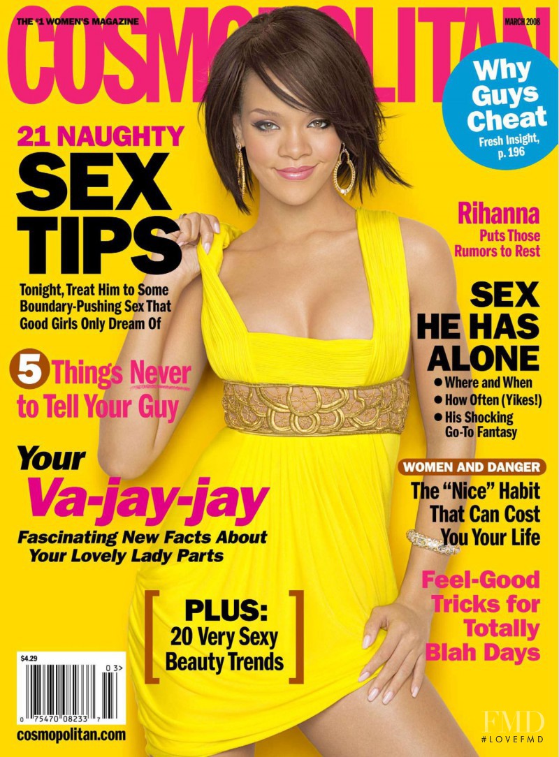 Rihanna featured on the Cosmopolitan USA cover from March 2008