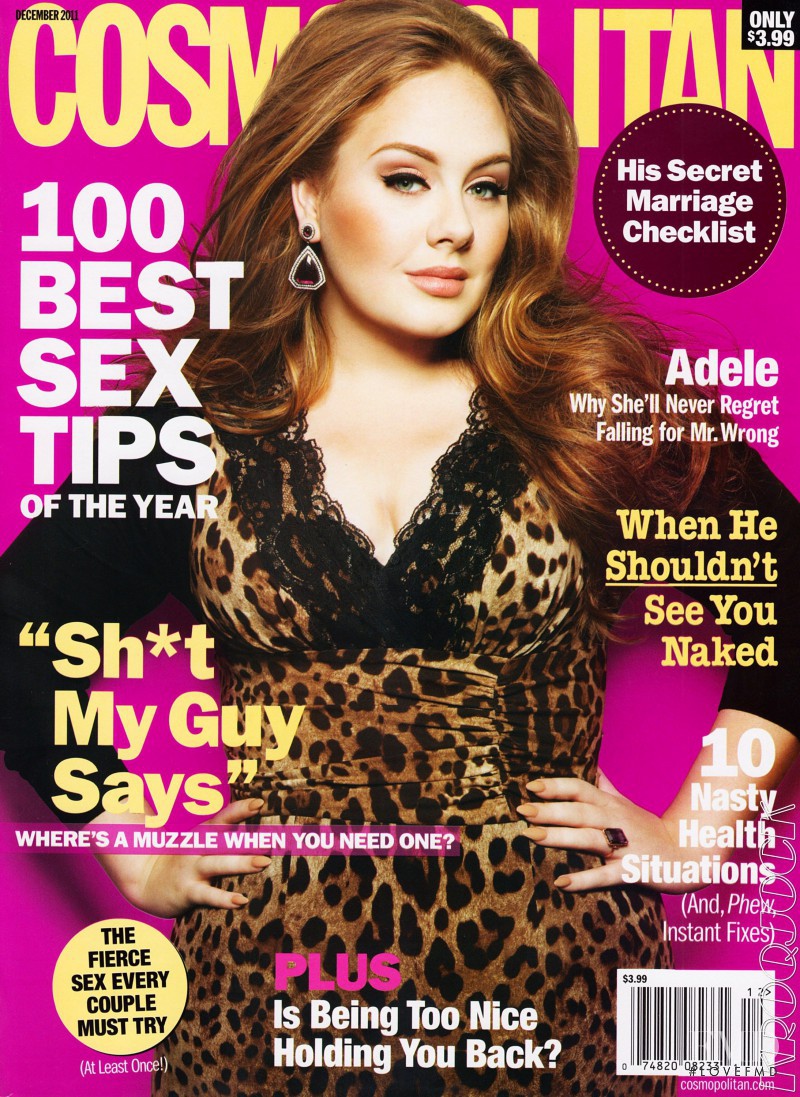 Adele featured on the Cosmopolitan USA cover from December 2011