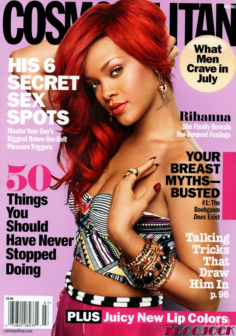 Rihanna featured on the Cosmopolitan USA cover from July 2011