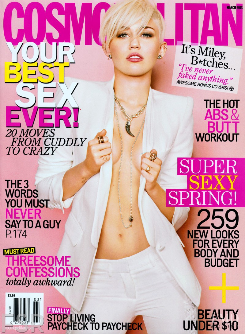 Miley Cyrus featured on the Cosmopolitan USA cover from March 2013