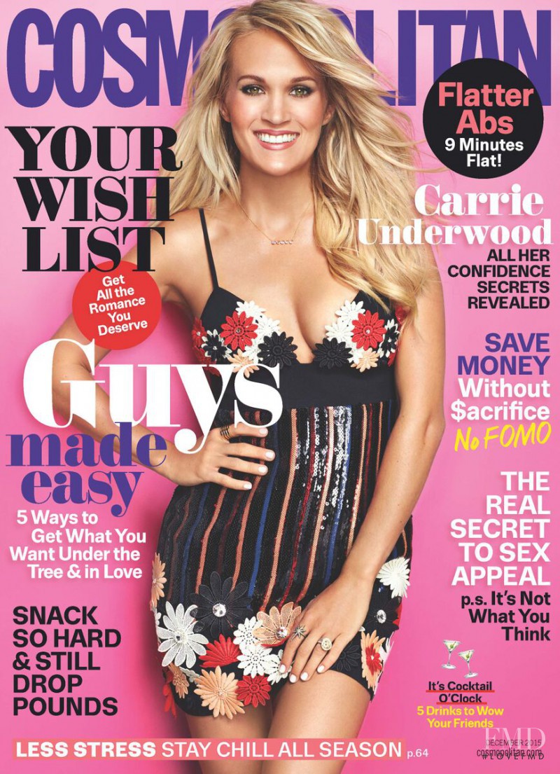 Carrie Underwood featured on the Cosmopolitan USA cover from December 2015