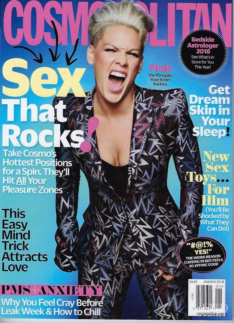 Pink featured on the Cosmopolitan USA cover from January 2018