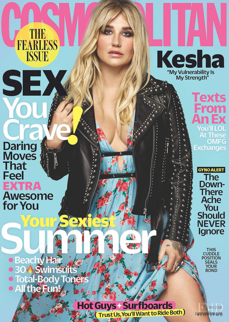 Kesha featured on the Cosmopolitan USA cover from June 2018