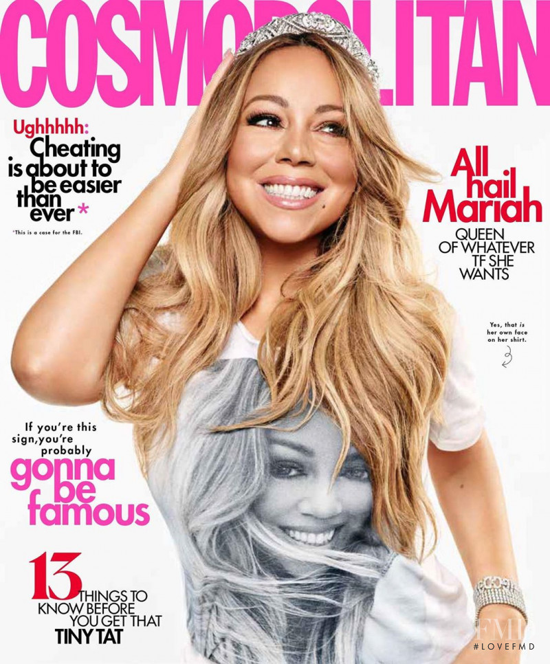 Mariah Carey featured on the Cosmopolitan USA cover from August 2019
