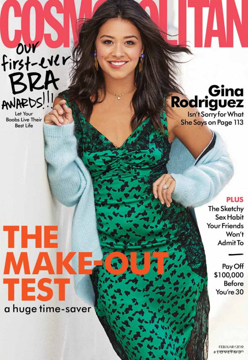 Gina Rodriguez featured on the Cosmopolitan USA cover from February 2019