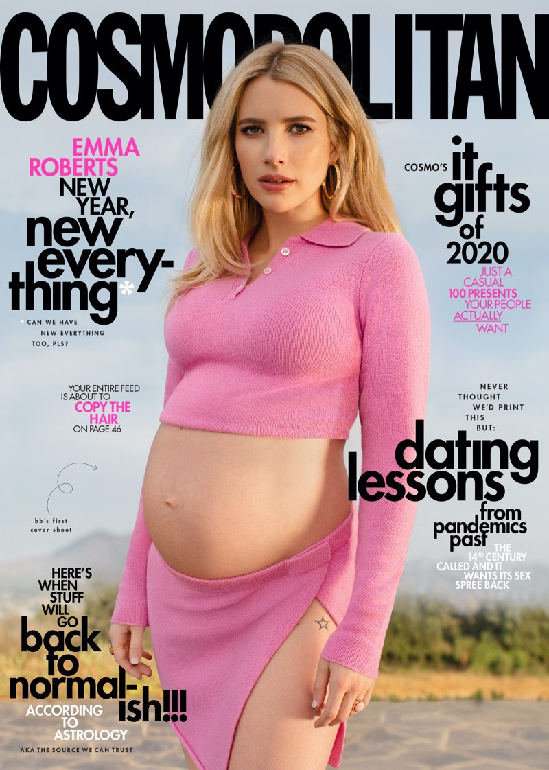 Emma Roberts  featured on the Cosmopolitan USA cover from December 2020