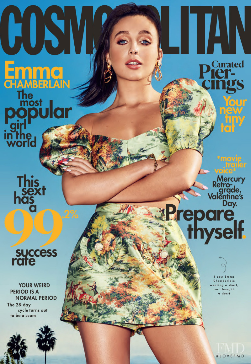 Emma Chamberlain featured on the Cosmopolitan USA cover from February 2020