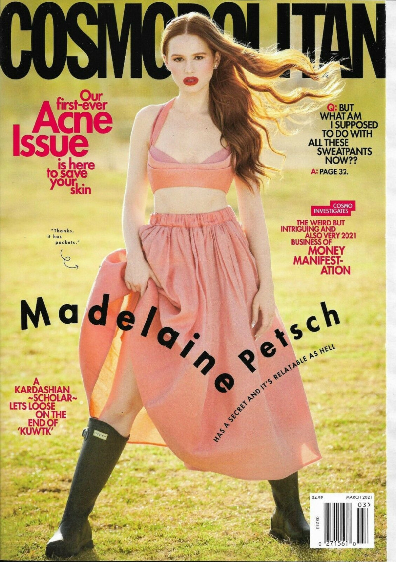 Madelaine Petsch featured on the Cosmopolitan USA cover from March 2021