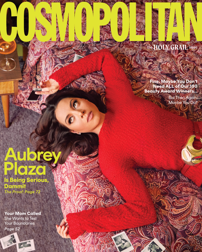 Aubrey Plaza featured on the Cosmopolitan USA cover from May 2022