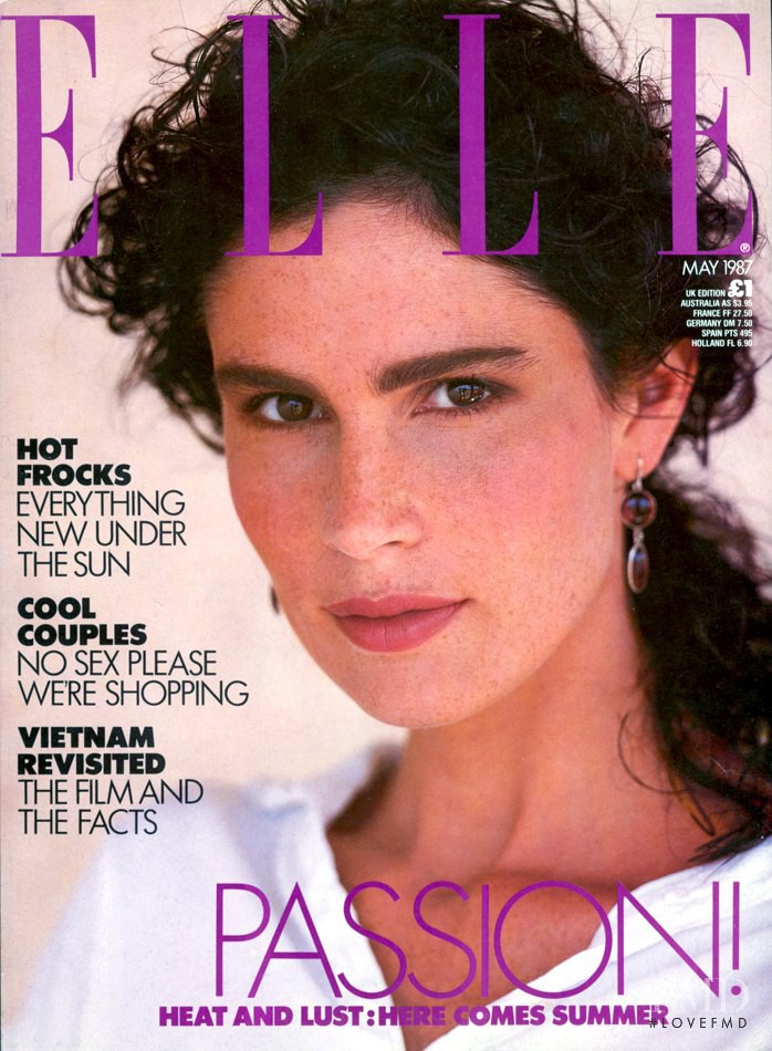 Kim Williams featured on the Elle UK cover from May 1987