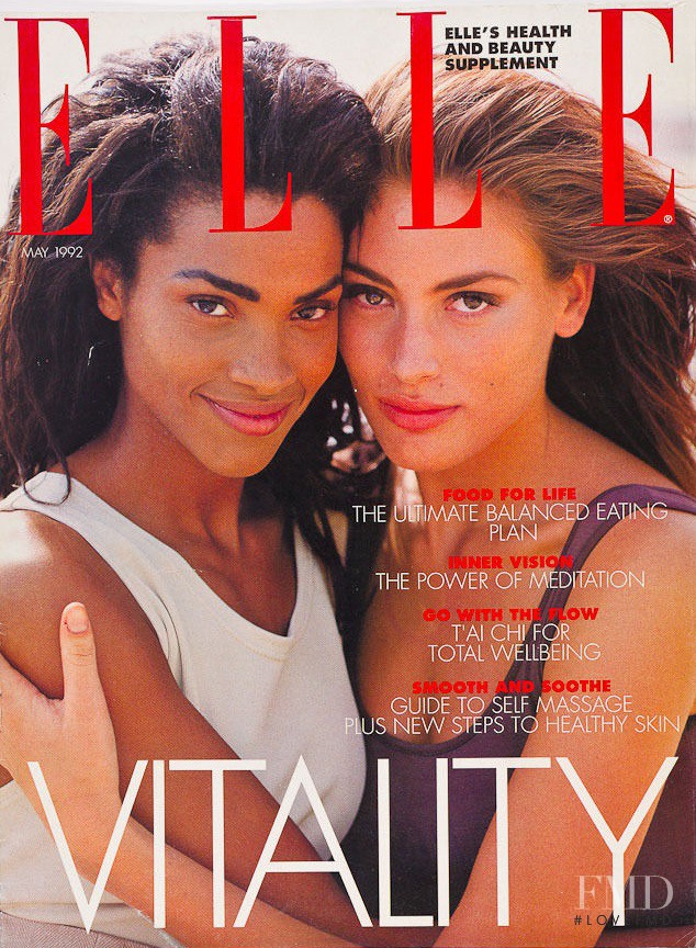 Nicole Beach featured on the Elle UK cover from May 1992