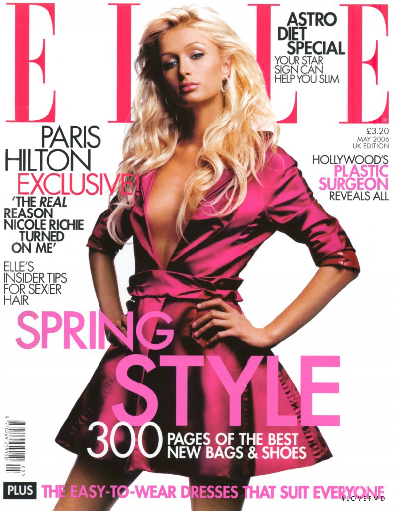 Paris Hilton featured on the Elle UK cover from May 2006