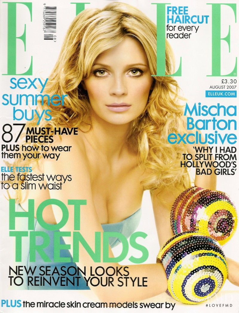 Mischa Barton featured on the Elle UK cover from August 2007