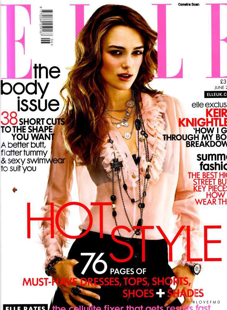 Keira Knightley featured on the Elle UK cover from June 2007