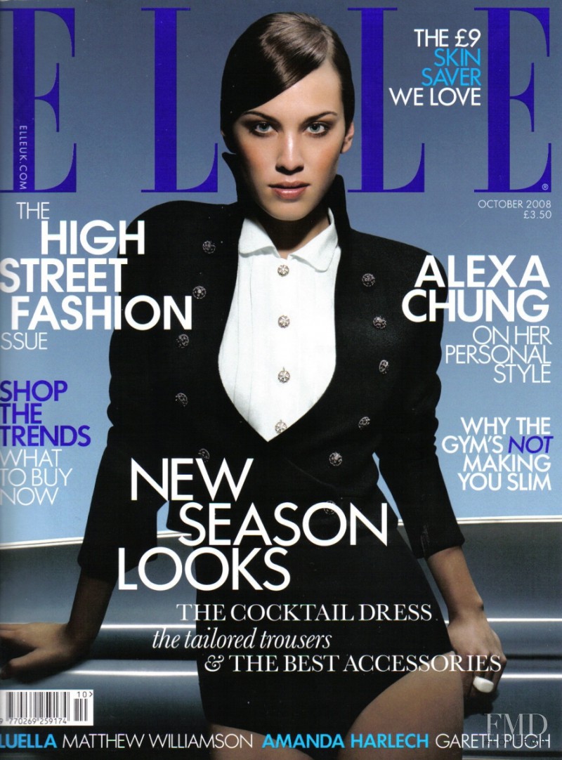 Alexa Chung featured on the Elle UK cover from October 2008