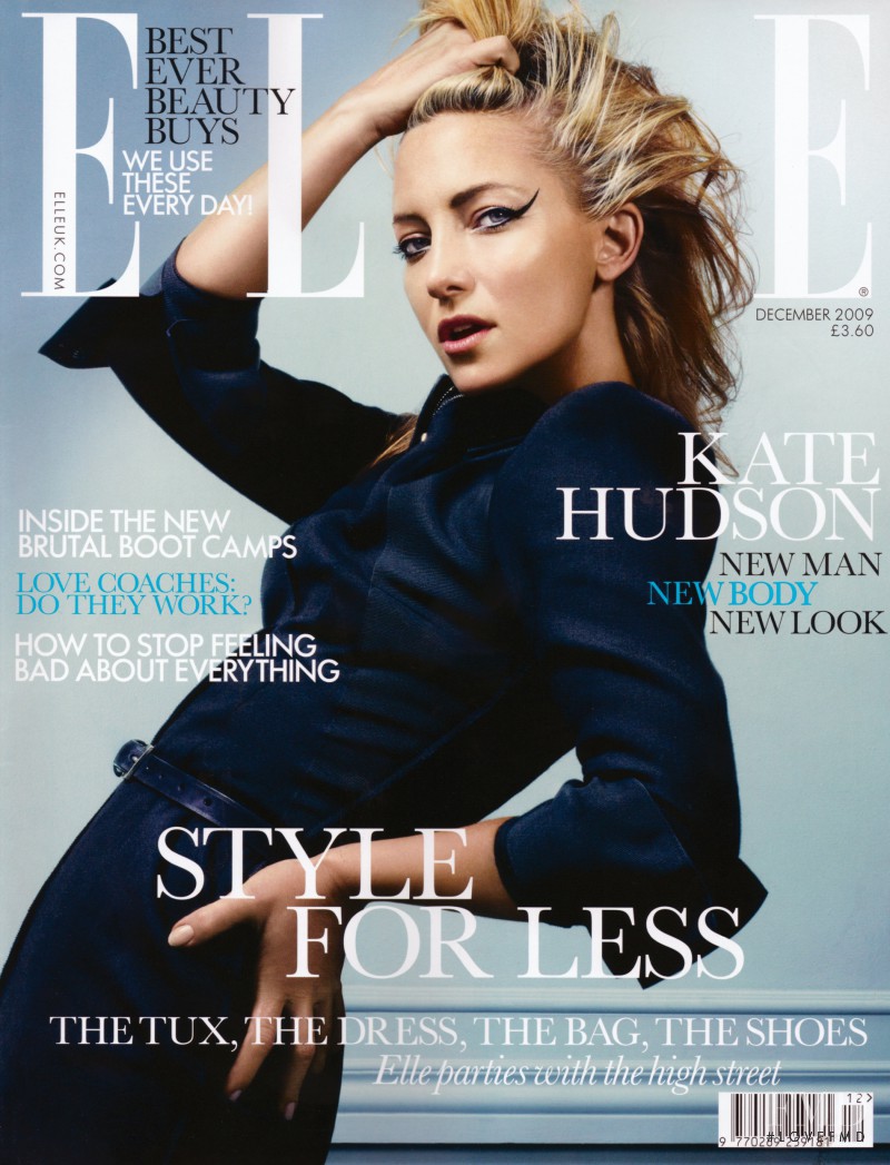 Kate Hudson featured on the Elle UK cover from December 2009