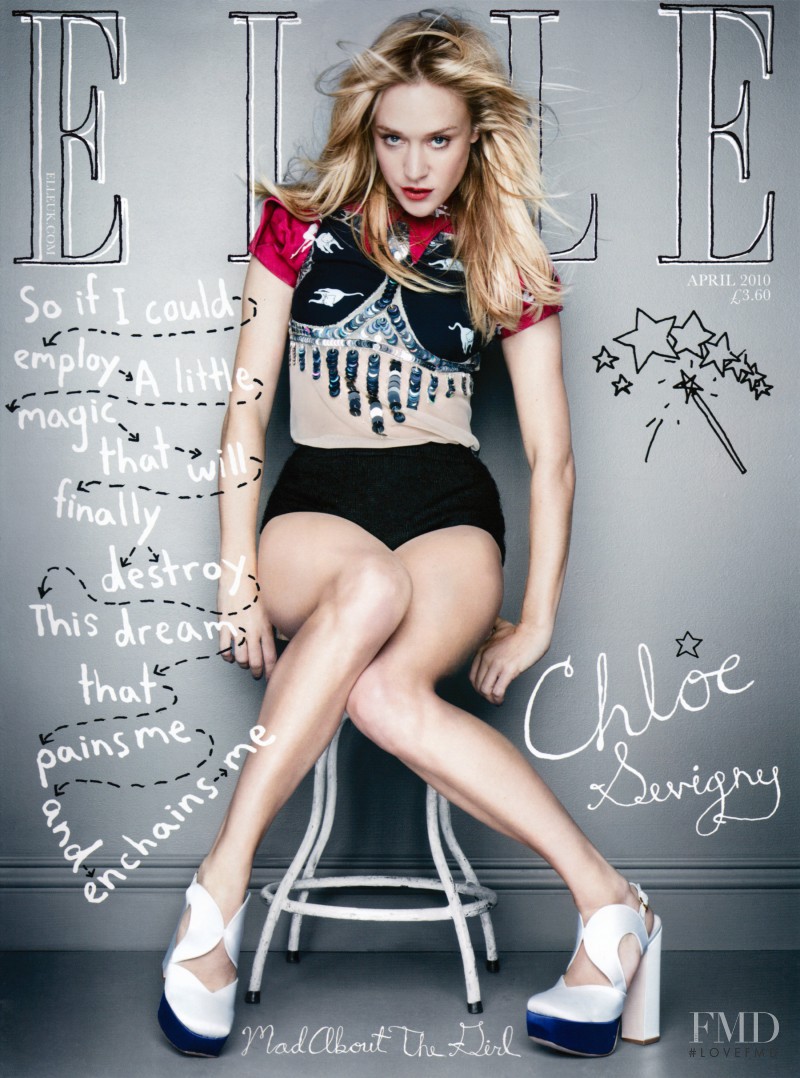 Chloe Sevigny featured on the Elle UK cover from April 2010
