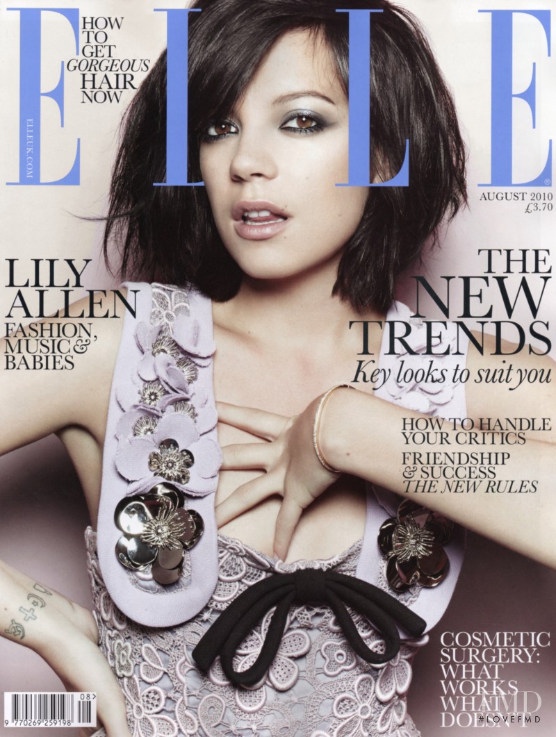 Lilly Alen featured on the Elle UK cover from August 2010