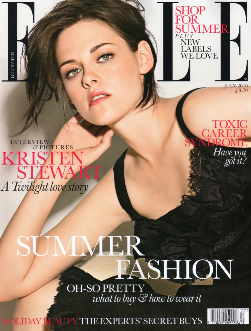 Kristen Stewart featured on the Elle UK cover from July 2010