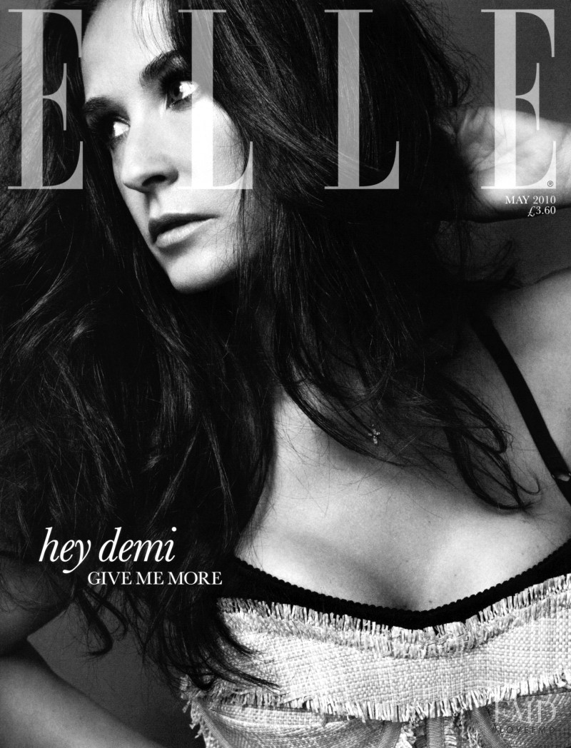 Demi Moore featured on the Elle UK cover from May 2010