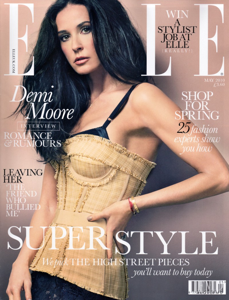 Demi Moore featured on the Elle UK cover from May 2010