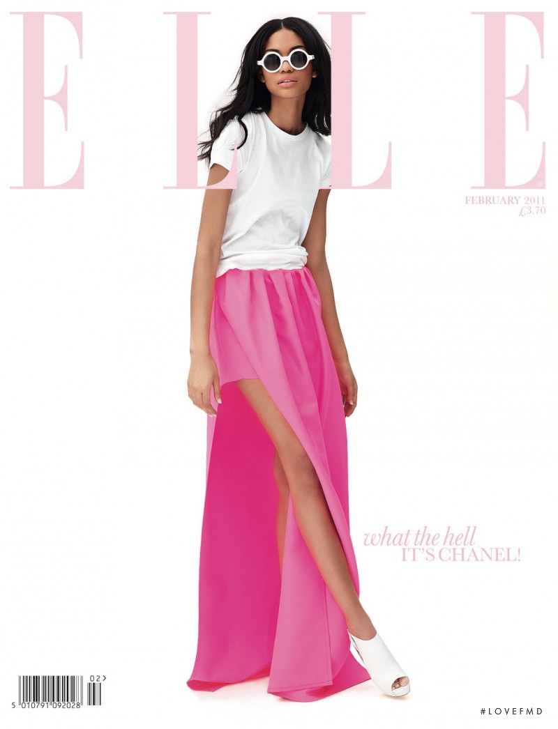 Chanel Iman featured on the Elle UK cover from February 2011